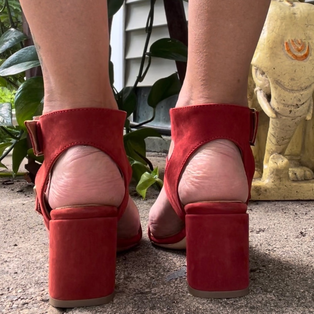 Rust Red Suede Sandals - Picture 13 of 17